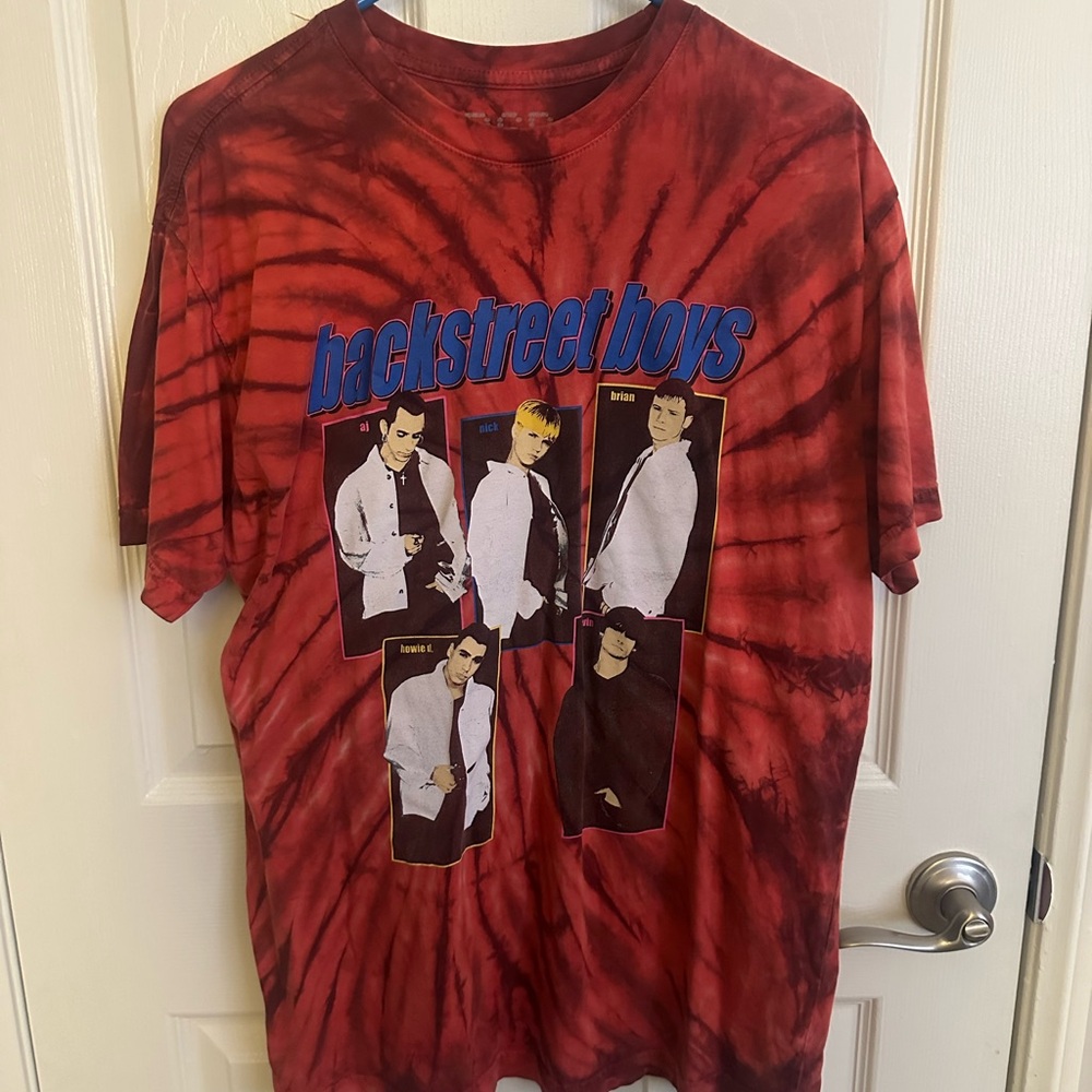 Red Tie-Dye Backstreet Boys Tee